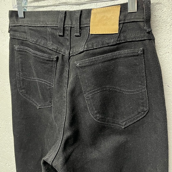 Black Vintage Lee High Waisted Straight Leg Jeans Size 10 Petite - Picture 4 of 9
